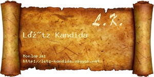 Létz Kandida névjegykártya